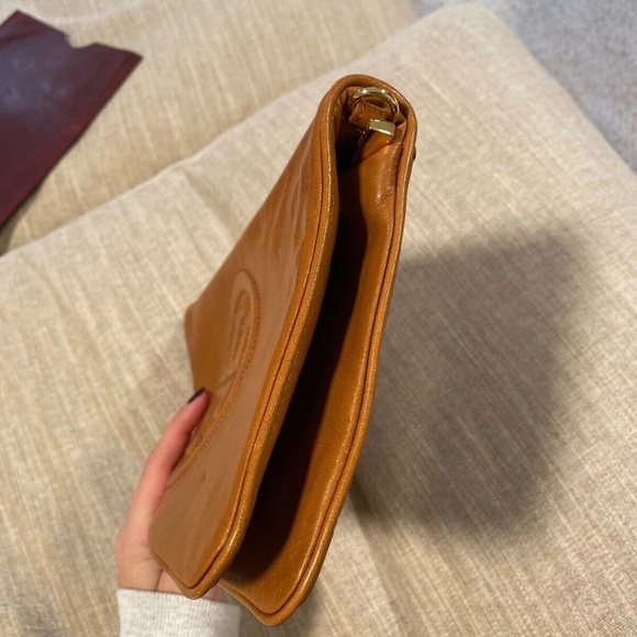 Tory Burch Leather Reva Clutch Shoulder Bag Brown - Picture 5 of 8